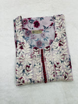 Rose pink chikankari straight kurti
