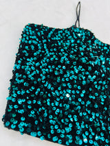 Green velvet sequin blouse