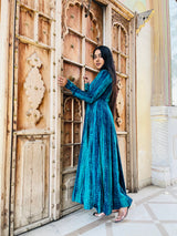 Rama green tie dye style gown