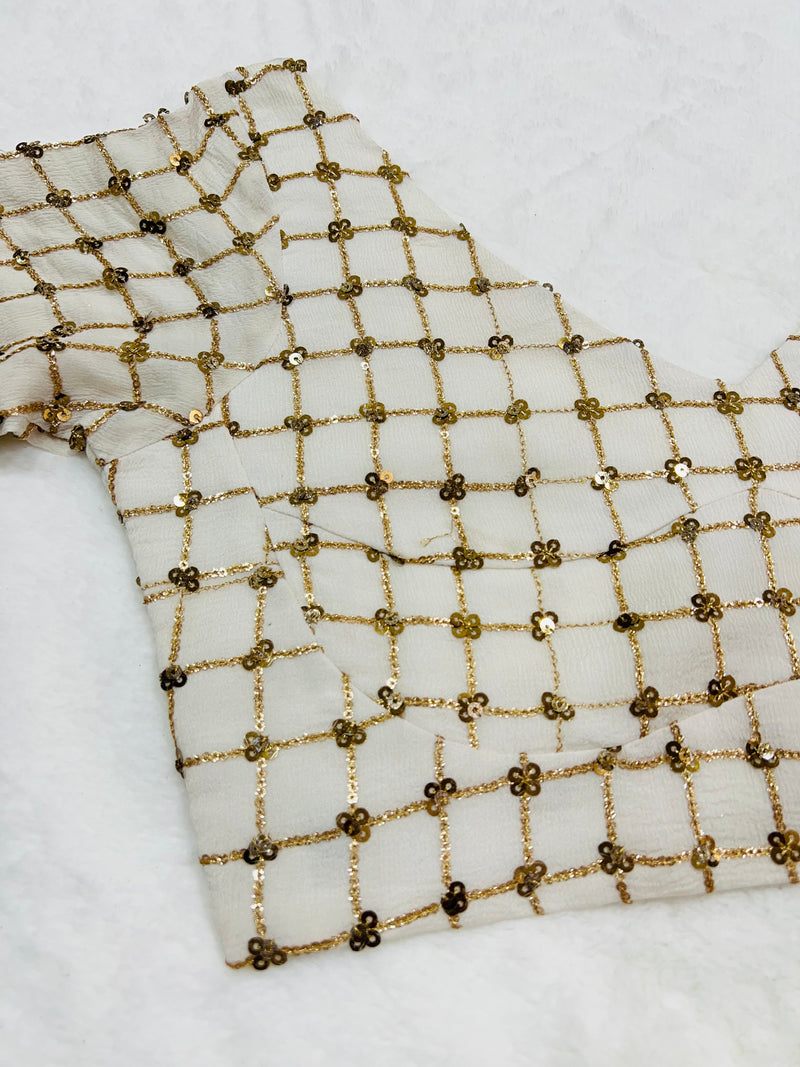 Georgette Sequin Work Blouse