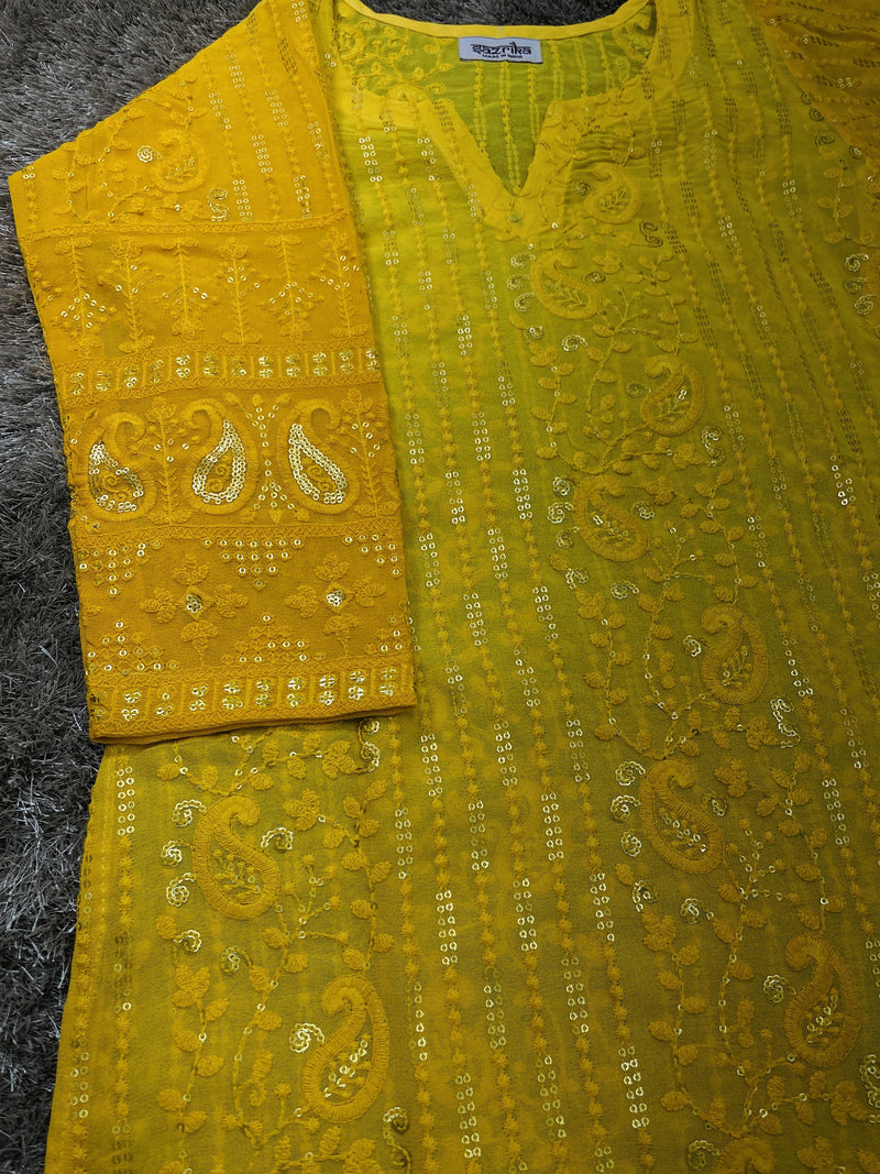 Dual Shade Mustard Kurti
