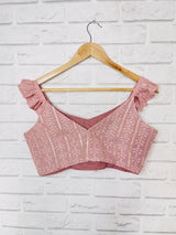 Flamingo Pink Frill Sleeve Blouse