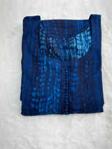 Navy blue tie dye style gown