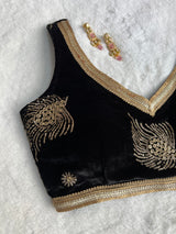 Black Embroidery Work Blouse