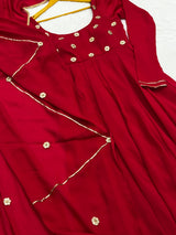 Dark Rani Pink gotta work anarkali gown