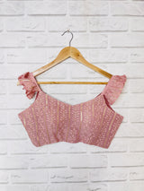 Flamingo Pink Frill Sleeve Blouse