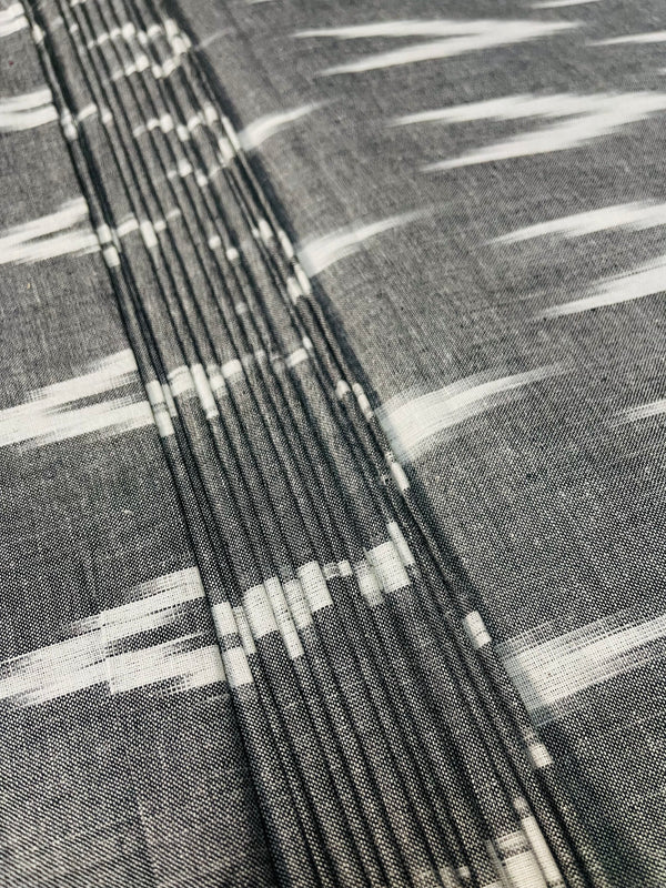 Charcoal Grey Ikkat Blouse Fabric