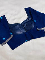 Navy blue sleeves bandhani  Blouse