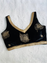 Black Embroidery Work Blouse
