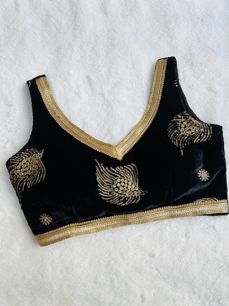 Black Embroidery Work Blouse