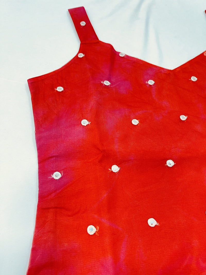 Maroon Organza Dyed Kurti