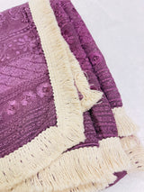 Purple Viscose Georgette embroidered duppatta