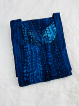 Navy blue tie dye style gown