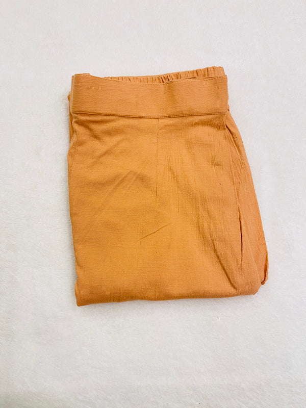 Orange Lycra Narrow Pant