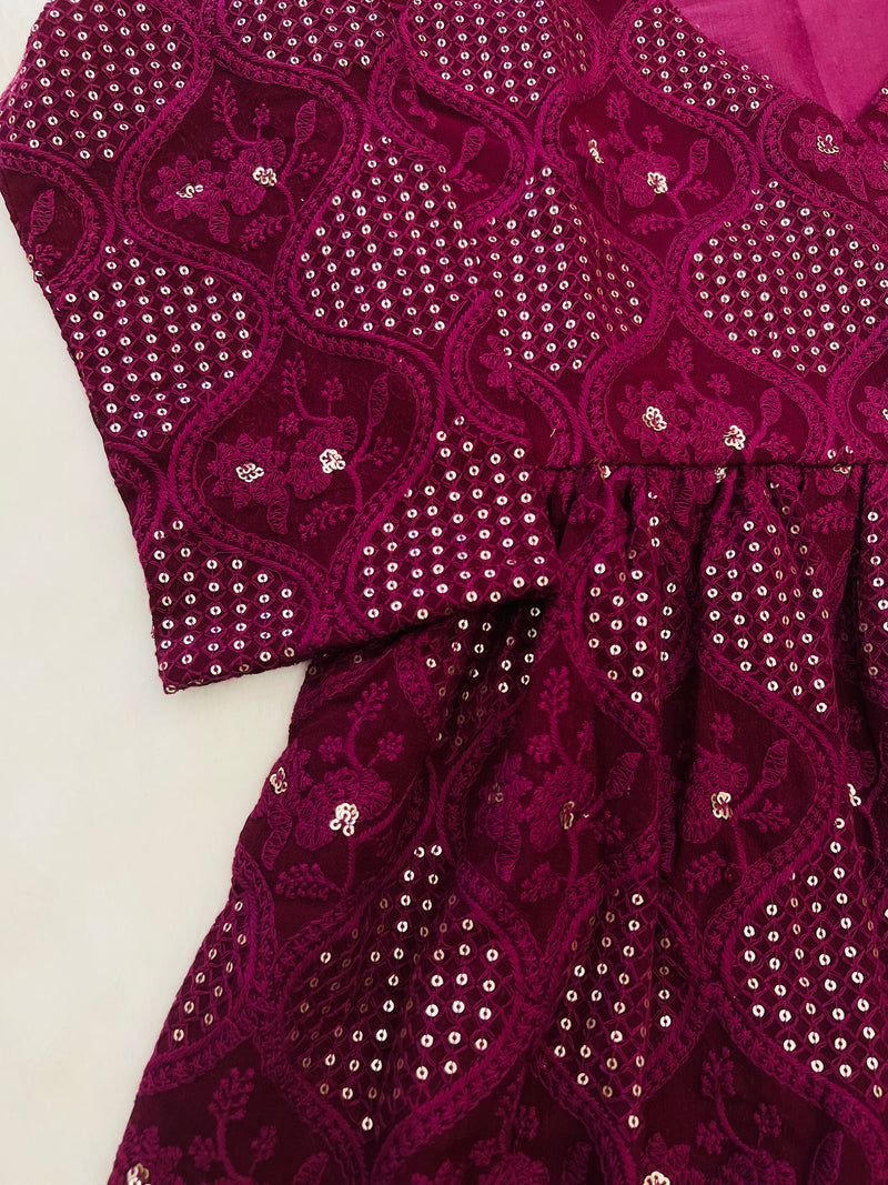 Whimsical Maroon Tunic Top