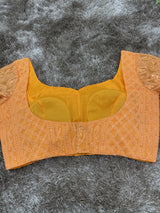 Orange sleeve Lakhnavi blouse