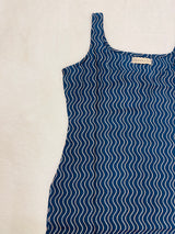 Navy Blue Chanderi Straight Kurti