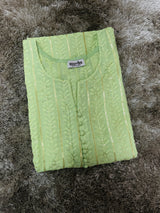 Light Green Chikankari Work Kurti