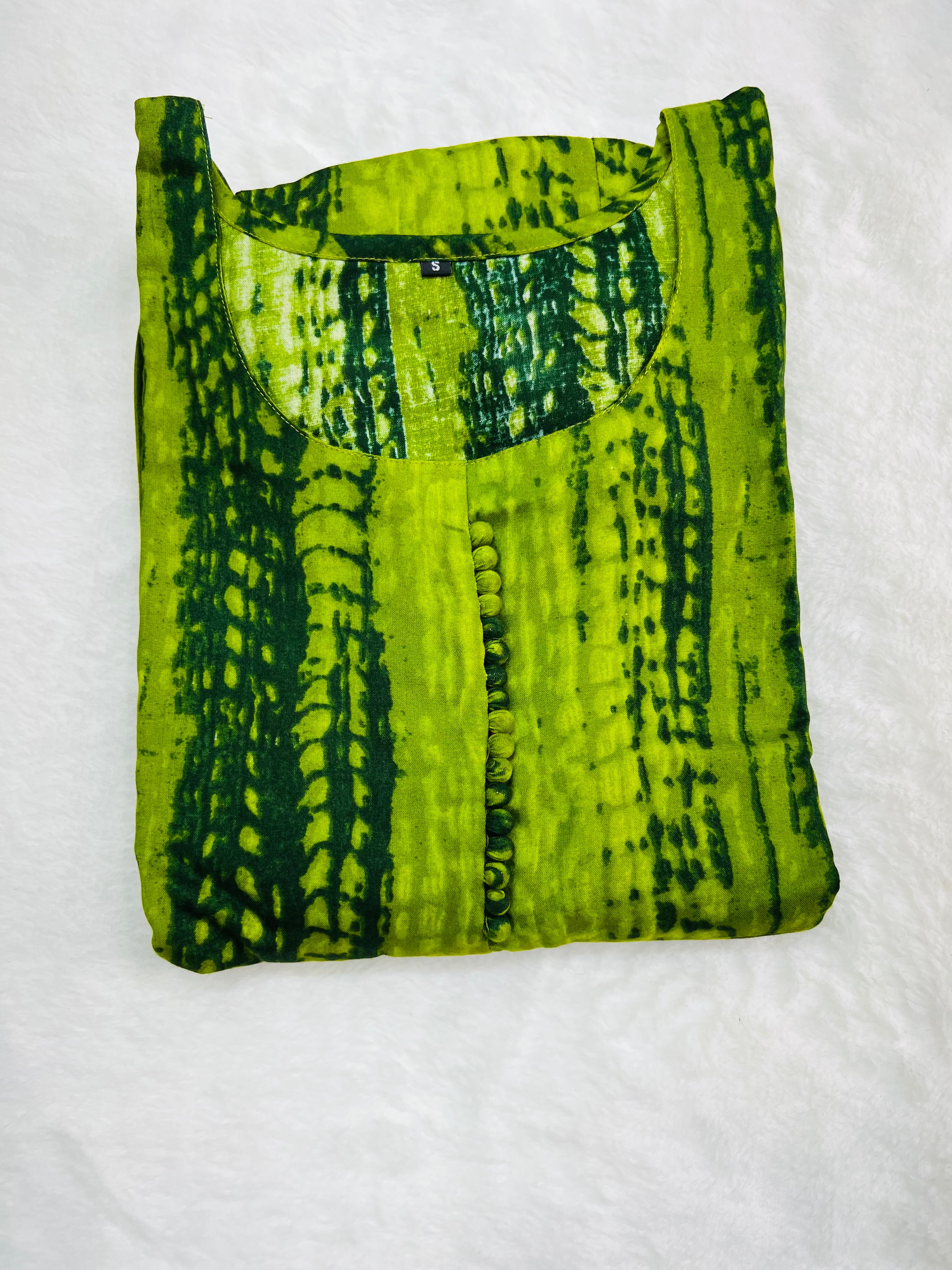 Green tie dye style gown