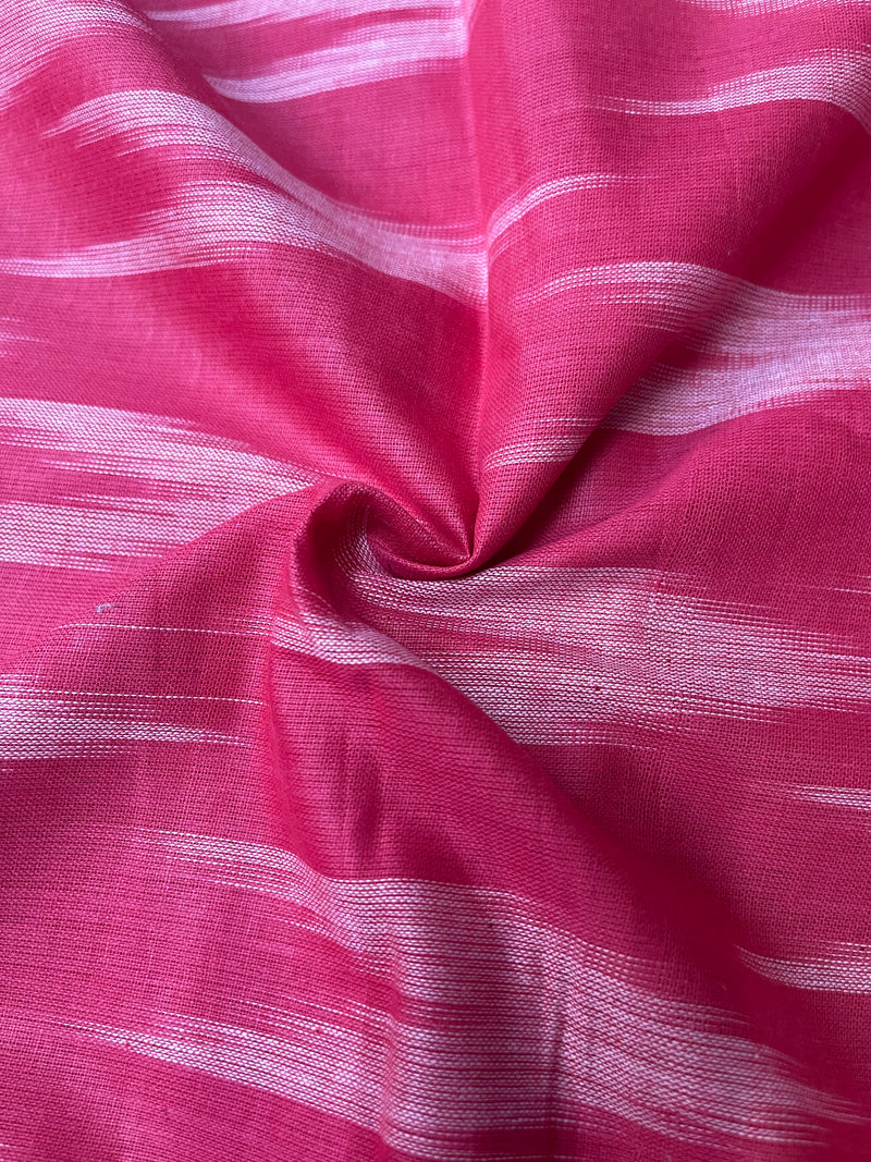Cherry pink ikkat blouse fabric