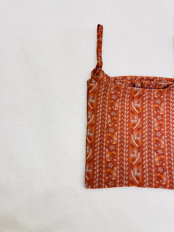 Orange Rayon Straight Kurti
