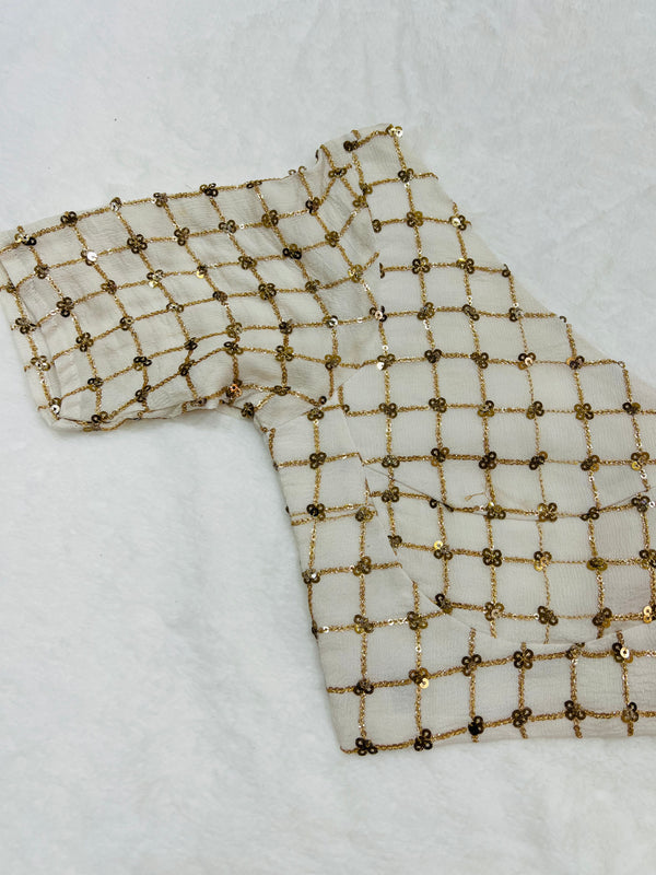Georgette Sequin Work Blouse