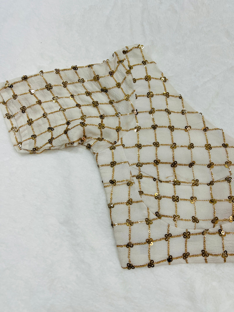 Georgette Sequin Work Blouse